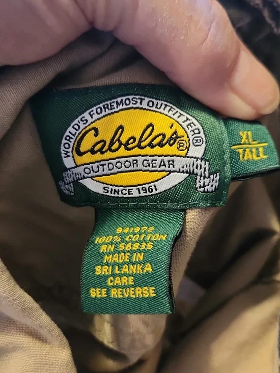 Cabela's Tan Camo Accent Button Down Collar Shirt Size XL Tall Hunting Outdoors - Picture 8 of 10